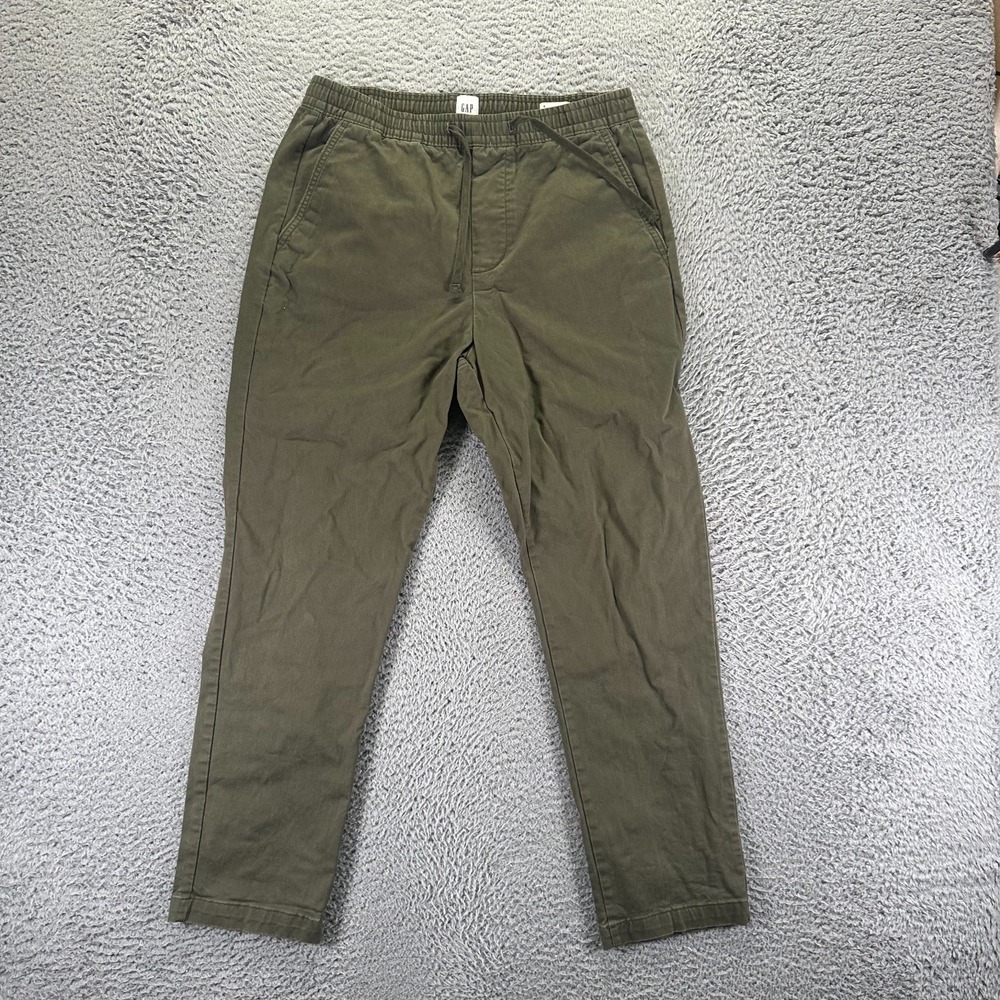 Gap Easy Essential Pant Mens S Green Cotton Khakis Straight Leg Utility Workwear